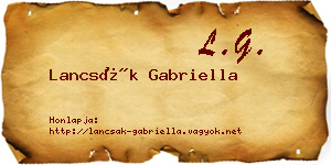Lancsák Gabriella névjegykártya